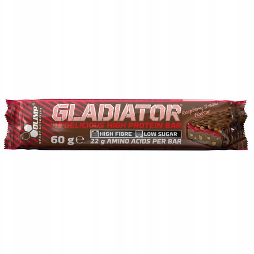 Miniaturka artykułu - OLIMP Baton wysokobiałkowy Gladiator Raspberry Dream, 60g