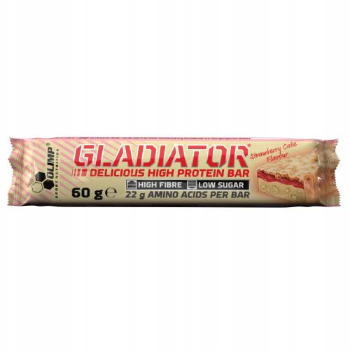 Miniaturka artykułu - OLIMP Baton wysokobiałkowy Gladiator Strawberry Cake, 60g 