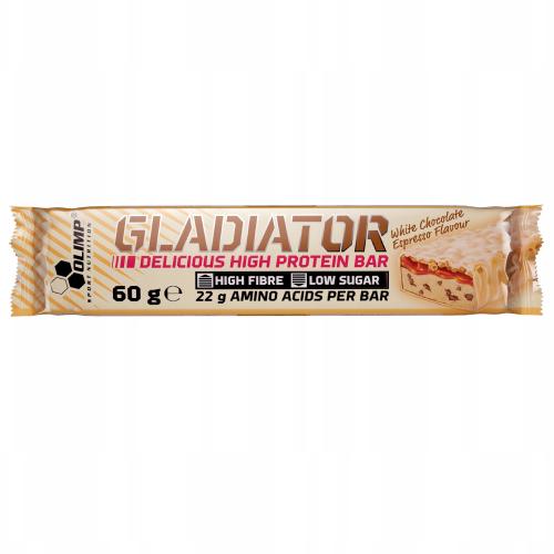 Miniaturka artykułu - OLIMP Baton wysokobiałkowy Gladiator White Chocolate Espresso, 60g
