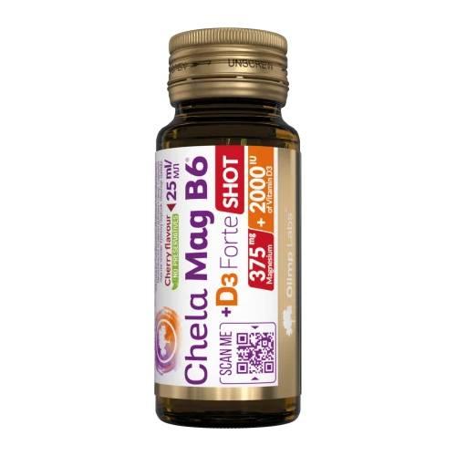 Miniaturka artykułu - OLIMP CHELA-MAG B6+D3 Forte Shot o smaku wiśniowym, 25ml