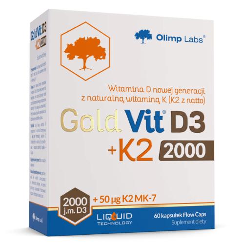 Miniaturka artykułu - Olimp Gold-Vit D3 2000 j.m.+K2,  60 kaps.
