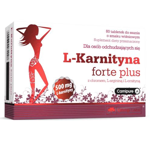 Miniaturka artykułu - OLIMP  L-KARNITYNA FORTE PLUS Smak wiśniowy - 80 tabletek do ssania