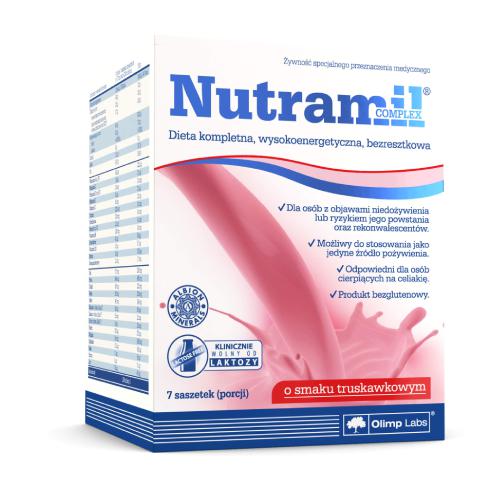 Miniaturka artykułu - Olimp Nutramil Complex o smaku truskawkowym - 7 saszetek