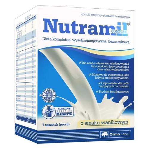 Miniaturka artykułu - Olimp Nutramil Complex o smaku waniliowym - 7 saszetek