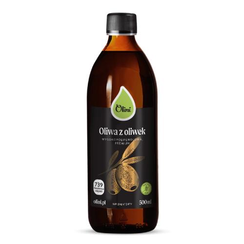 Miniaturka artykułu - Olini Oliwa z oliwek wysokopolifenolowa, 500 ml