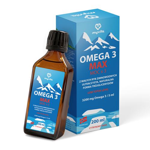 Miniaturka artykułu - MyVita Omega 3 Max w płynie, 200 ml