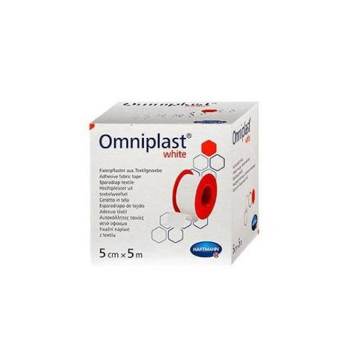 Miniaturka artykułu - OMNIPLAST WHITE Przylepiec na rolce 5m x 5cm, 1 sztuka
