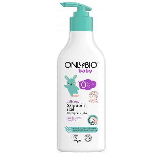 Miniaturka artykułu - OnlyBio Baby Delikatny szampon i żel do mycia ciała od pierwszego dnia życia, 300ml