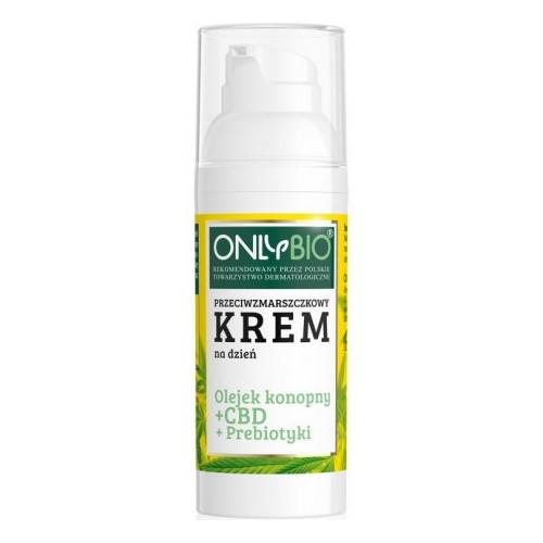 Miniaturka artykułu - OnlyBio Przeciwzmarszczkowy krem na dzień Olejek Konopny, 50ml