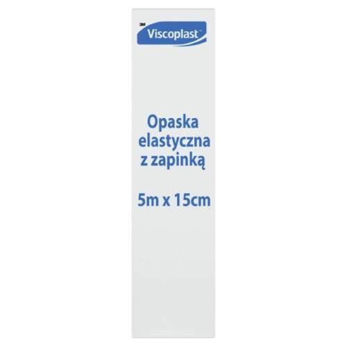 Miniaturka artykułu - Viscoplast Opaska elastyczna z zapinką 5m x 15cm, 1 szt.