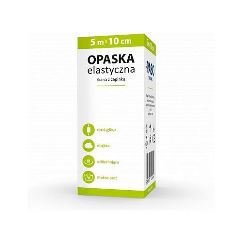 Miniaturka artykułu - Paso Trading Opaska elastyczna tkana 5mx10cm z zapinką, 1szt.