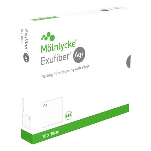 Miniaturka artykułu - Exufiber Ag+ Opatrunek z wł&oacute;kien nasączony żelem ze srebrem 10x10 cm, 1 szt.