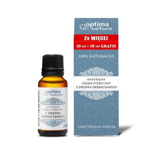 Miniaturka artykułu - OPTIMA NATURA Naturalny olejek eteryczny z drzewa herbacianego, 10ml+10ml