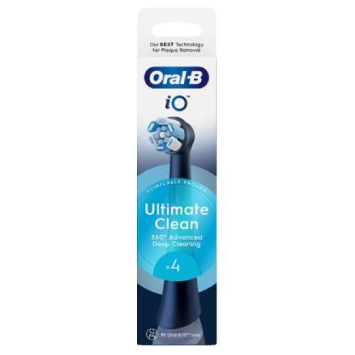 Miniaturka artykułu - Oral-B iO Ultimate Clean Black Oryginalne wymienne okrągłe końc&oacute;wki szczoteczek, 4 szt.