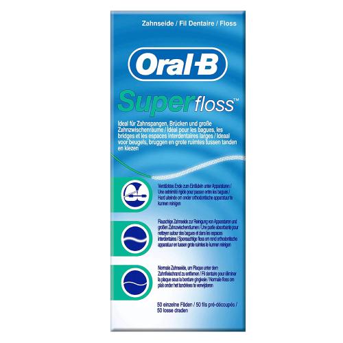 Miniaturka artykułu - ORAL-B Super Floss nić dentystyczna 50m - 1 sztuka