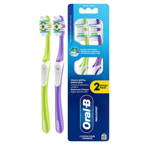 Miniaturka artykułu - Oral-B Pro-Expert Szczoteczka do zęb&oacute;w średnia, 2 szt.
