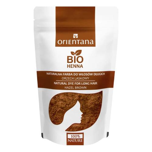 Miniaturka artykułu - Orientana Bio Henna Naturalna farba do włos&oacute;w Orzech laskowy, 100 g