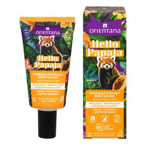 Miniaturka artykułu - Orientana Hello Papaja Mikrozłuszczający krem na noc, 40 ml