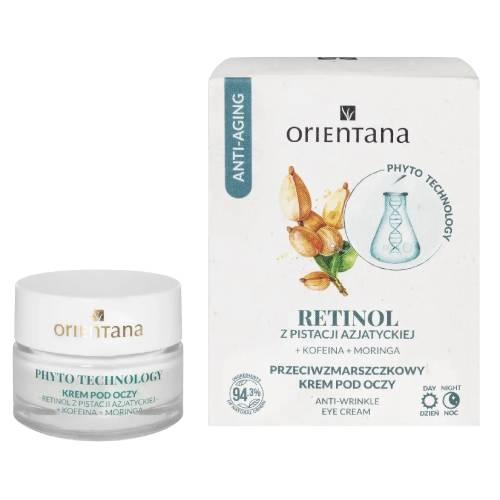 Miniaturka artykułu - Orientana Phyto Technology Przeciwzmarszczkowy krem pod oczy z retinolem biotechnologicznym kofeiną i moringą, 15 ml