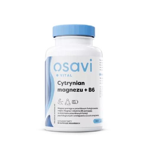 Miniaturka artykułu - OSAVI Vital Cytrynian magnezu 375mg B6 4,2mg, 90kaps. wegańskich