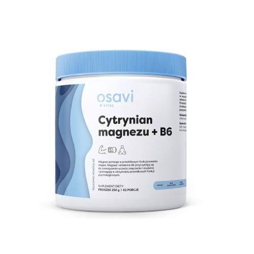 Miniaturka artykułu - Osavi Vital Cytrynian Magnezu + B6 Proszek, 250 g