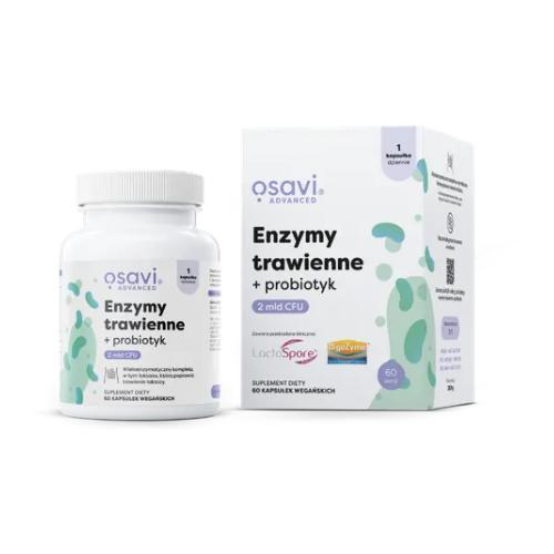 Miniaturka artykułu - Osavi Advanced Enzymy trawienne + probiotyk, 60 kaps.