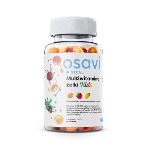 Miniaturka artykułu - OSAVI Vital Multiwitamina Żelki Kids Pomarańcza Malina Cytryna Bez cukru, 60szt.
