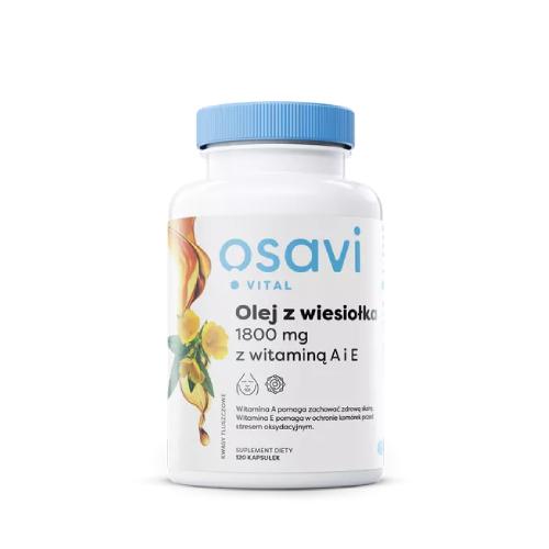 Miniaturka artykułu - OSAVI Vital Olej z Wiesiołka z Witaminą A i E 1800mg, 120 kapsułek miękkich