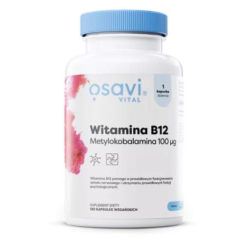 Miniaturka artykułu - OSAVI Vital Witamina B12 Metylokobalamina 100 &mu;g, 120 kaps.