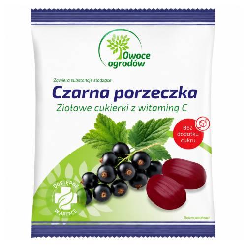 Miniaturka artykułu - Owoce Ogrod&oacute;w Czarna porzeczka Ziołowe cukierki z witaminą C, 60 g