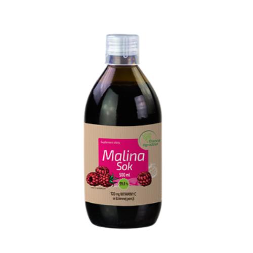 Miniaturka artykułu - Owoce ogrod&oacute;w Malina sok, 500ml
