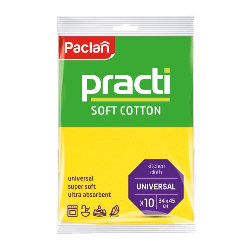 Zdjęcie produktu - Paclan Practi Uniwersalne ściereczki kuchenne Soft Cotton 34x45cm, 10 szt.