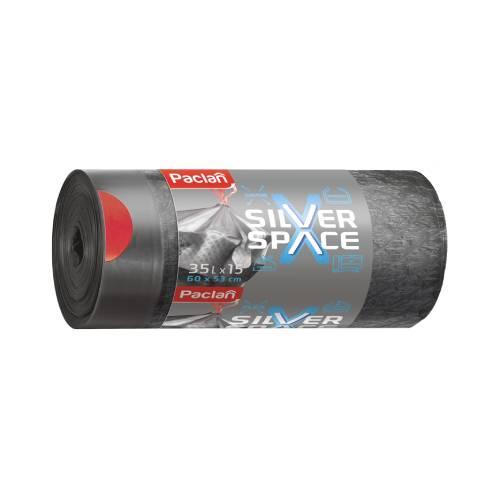 Miniaturka artykułu - Paclan Silver Space Worki z taśmą 35 l, 15 szt. 