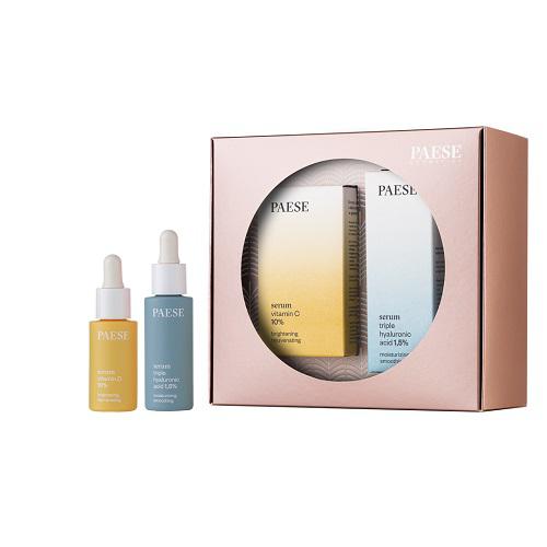 Miniaturka artykułu - PAESE Besties For The Resties Set Zestaw Serum Triple Hyaluronic Acid 1,5% 30ml + Serum Vitamin C 10%, 15ml
