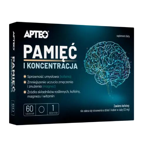 Miniaturka artykułu - APTEO Pamięć i koncentracja, 60 tabletek