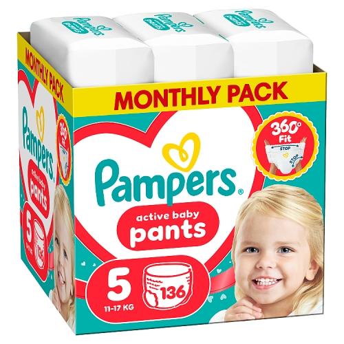 Miniaturka artykułu - Pampers Active Baby Pants 5 Pieluchomajtki dla dzieci, 136 szt.