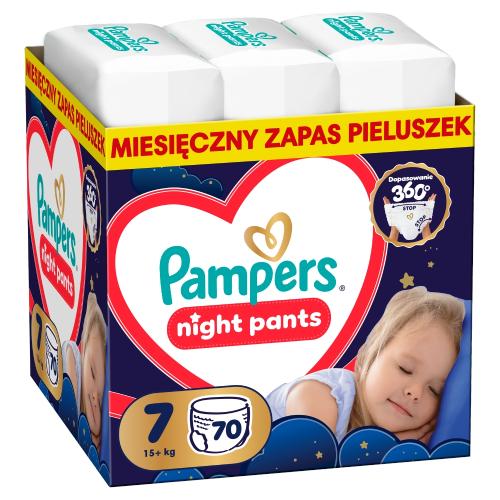Miniaturka artykułu - Pampers Night Pants 7 Pieluchomajtki dla dzieci, 70 szt.