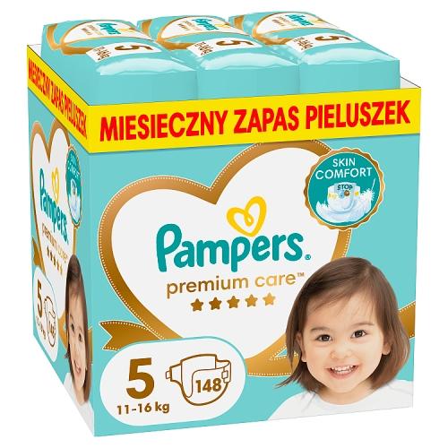 Miniaturka artykułu - Pampers Premium Care 5 Pieluchy dla dzieci, 11&ndash;16 kg, 148 szt.