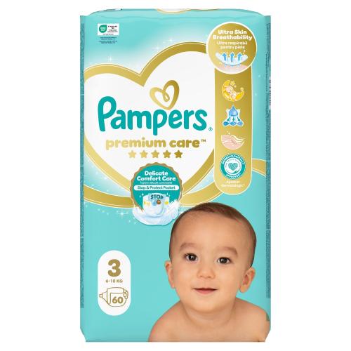 Miniaturka artykułu - Pampers Premium Care Midi 3 Pieluszki (5-9kg), 60 szt.