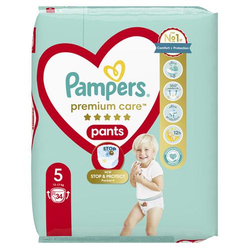 Pampers Premium Care Pants Pieluchomajtki 5 Junior 12-17kg, 34szt. USZKODZONE FOLIOWE OPAKOWANIE 