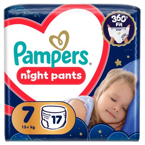 Miniaturka artykułu - Pampers Night Pants 7 Pieluchomajtki dla dzieci, 17 szt.