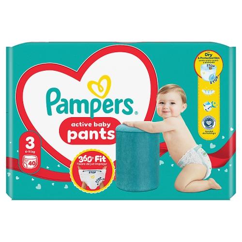 Miniaturka artykułu - Pampers Active Baby Pants 3 Pieluchomajtki dla dzieci, 40 szt.