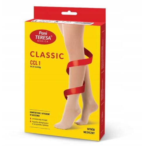 Miniaturka artykułu - Pani Teresa Classic Pończochy medyczne uciskowe CCL 1 rozmiar M czarny
