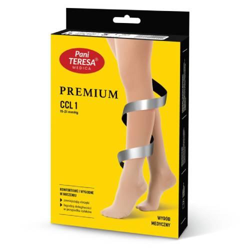 Miniaturka artykułu - PANI TERESA Rajstopy medyczne uciskowe ciążowe PREMIUM, rozmiar V, CCL 1 czarny
