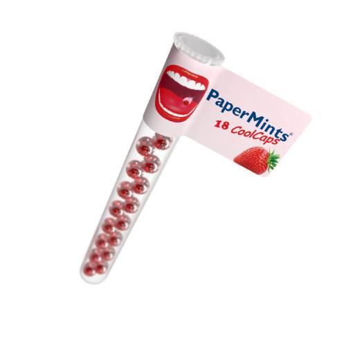 Miniaturka artykułu - PaperMints Cool Caps Kulki o smaku truskawkowo-miętowym, 18 szt.