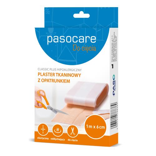 Miniaturka artykułu - PASOCARE Classic Plus Plaster tkaninowy z opatrunkiem 1m x 6cm