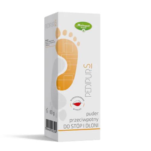 Miniaturka artykułu - Pedipur S Puder przeciwpotny do st&oacute;p i dłoni, 60 g