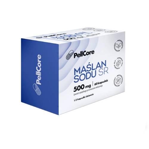 Miniaturka artykułu - PellCore Maślan Sodu SR 500 mg, 60 kaps. - zalecany przy Zespole jelita nadwrażliwego (IBS)