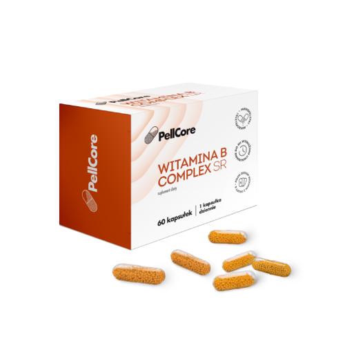 Miniaturka artykułu - PellCore Witamina B complex SR, 60 kaps. - suplement diety zawierający witaminy z grupy B