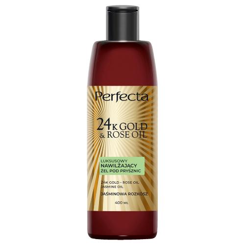 Miniaturka artykułu - PERFECTA 24K Gold & Rose Oil Luksusowy nawilżający żel pod prysznic Jaśminowa Rozkosz, 400ml